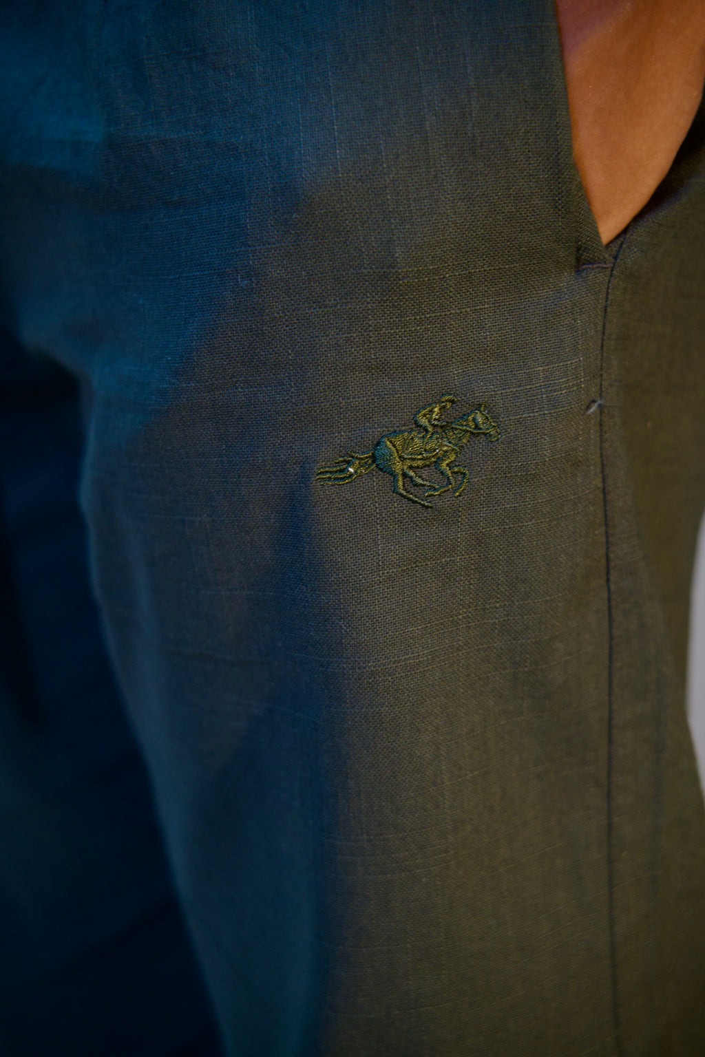 Linen Cotton Trouser — Deep Olive