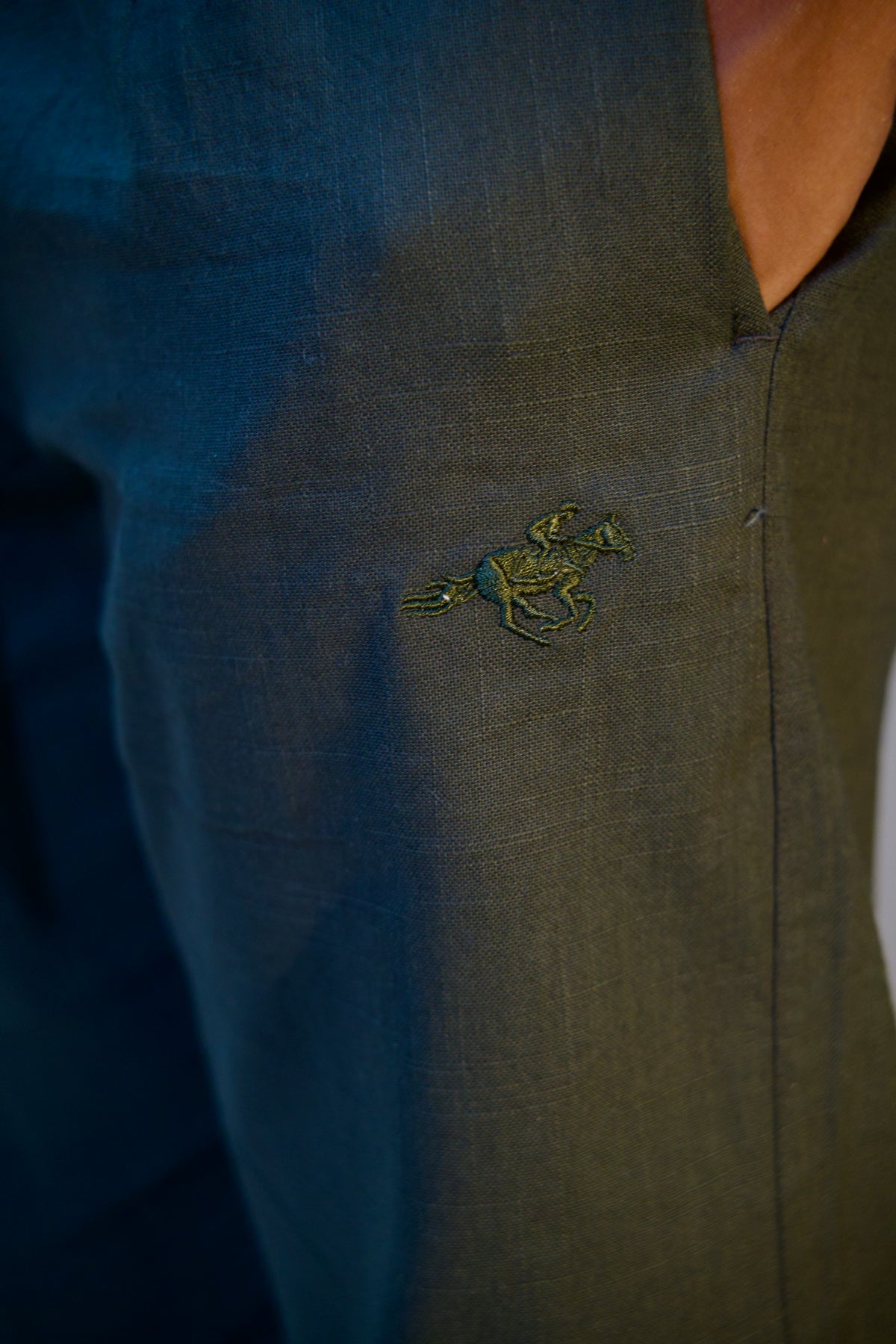 Linen Cotton Trouser — Deep Olive