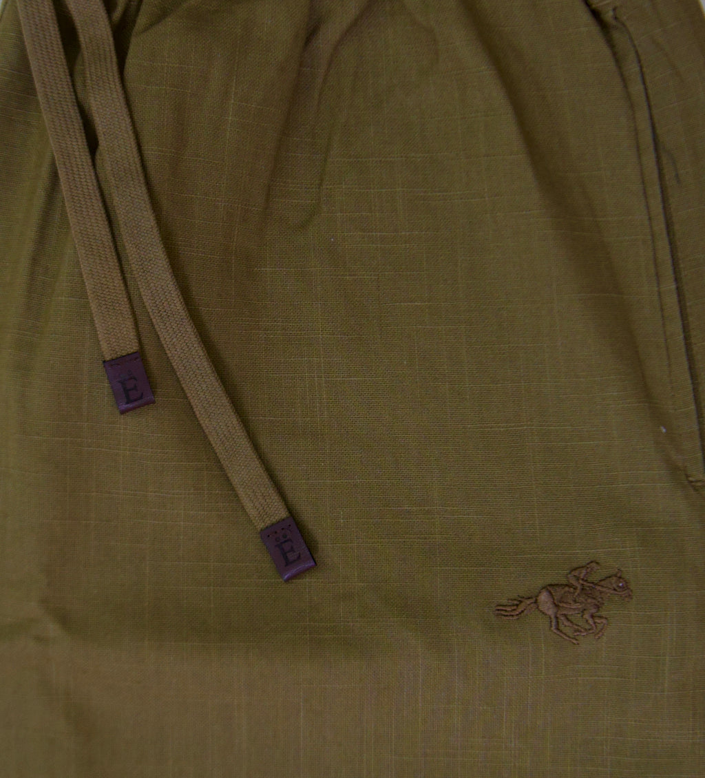 Linen Cotton Trouser — Tobacco Brown